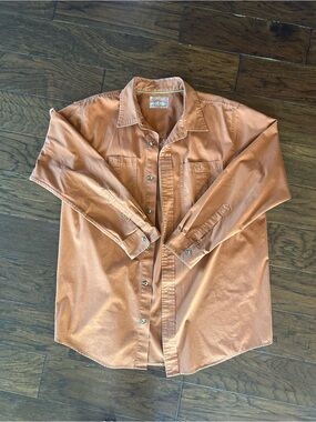 Utility Shirt Men's Casual Button-Down Shirt in Rust Orange